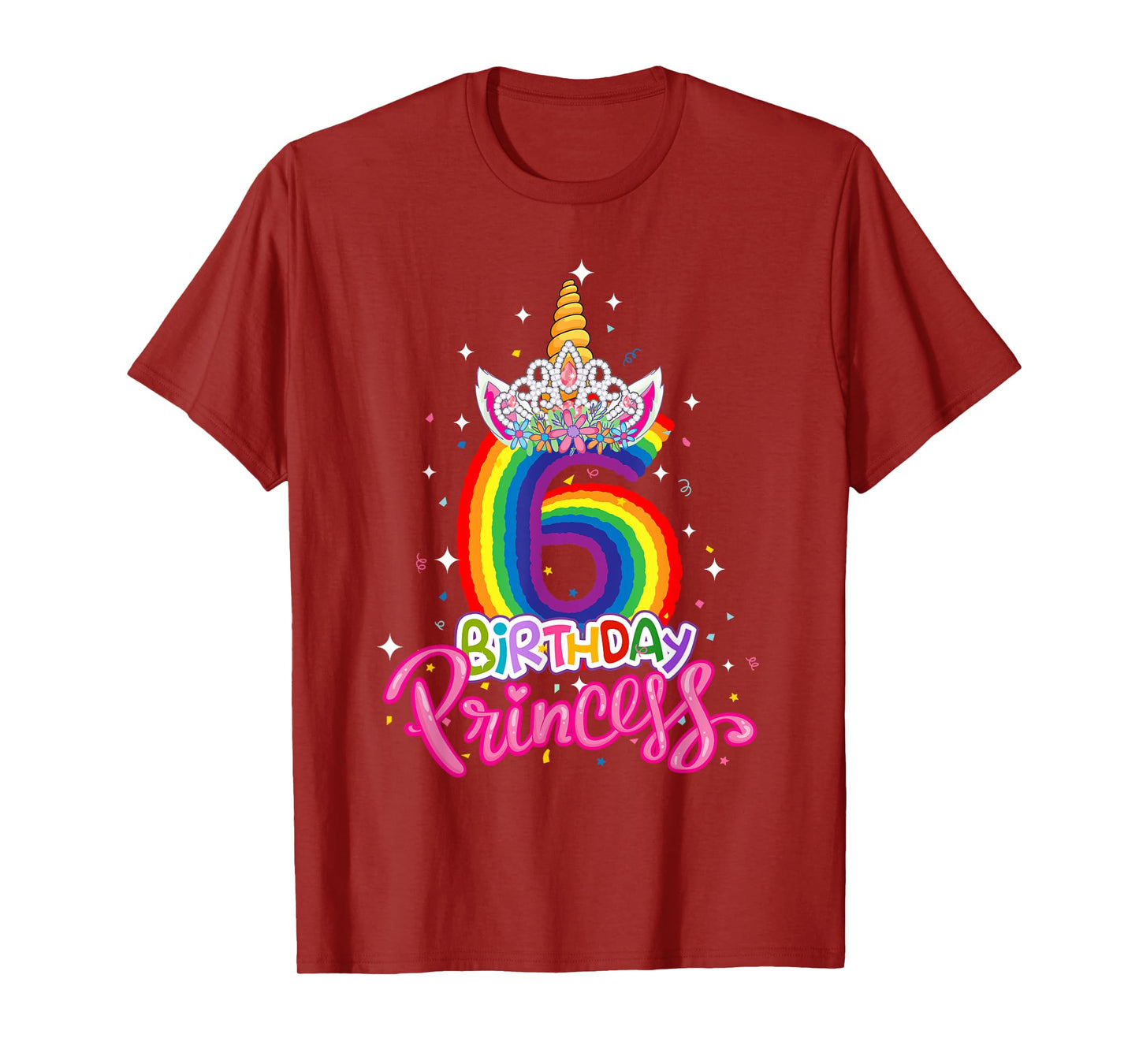 Birthday Princess Unicorn 6 Year Old 6th Birthday Girl Kids T-Shirt