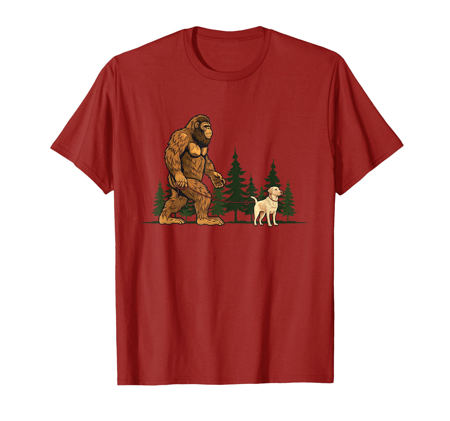 Funny Labrador Retriever Bigfoot Dog Walking Dog Mom Dad Kid T-Shirt