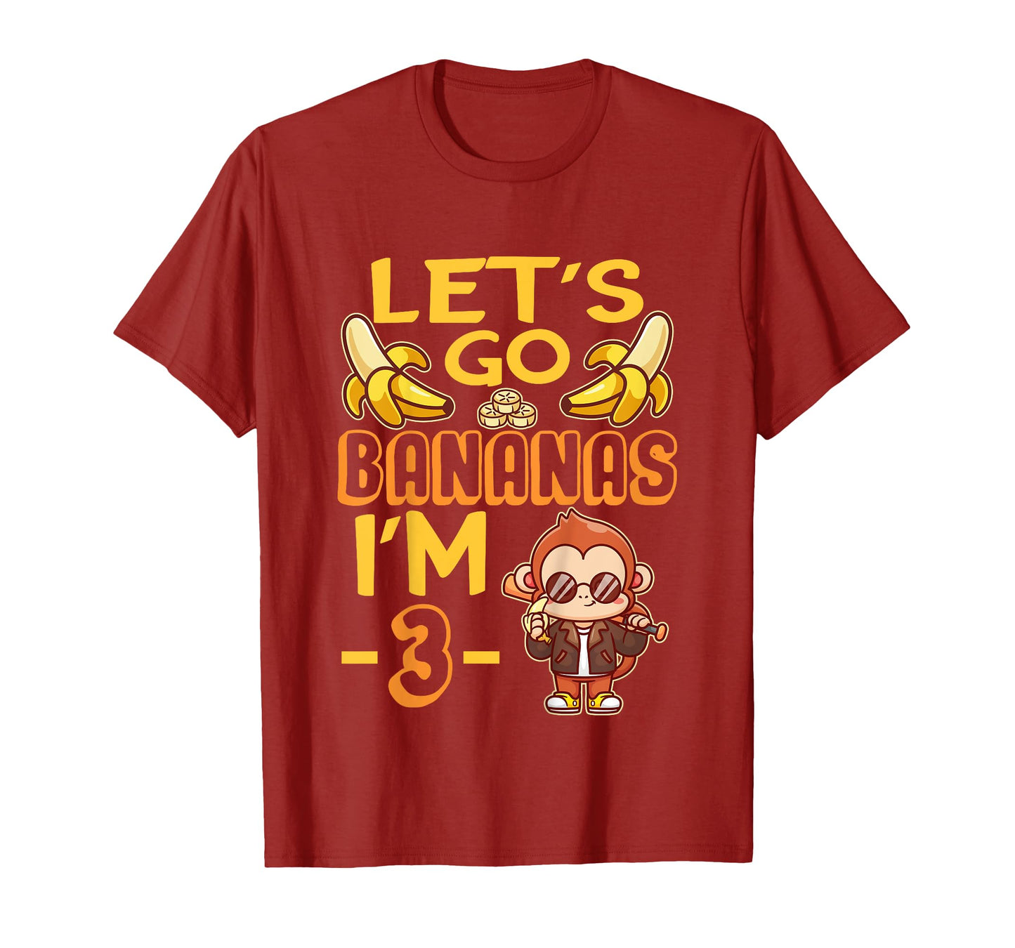 Let's Go Bananas I'm 3 Zoo Jungle Safari 3rd Birthday T-Shirt