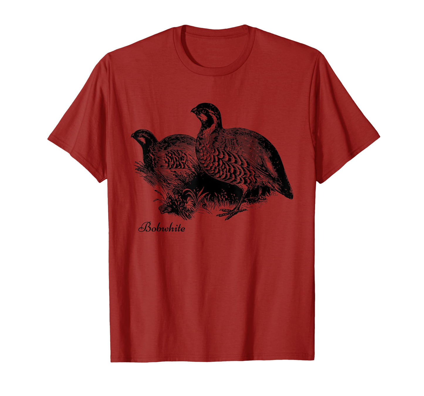 Bird Birder & Birding Apparel Company Bobwhite Northern Bobwhite Quail T-Shirt - Grey, Unisex-Adults, Small, Short Sleeve, Classic Fit, Cotton, Crew Neck, T-Shirt