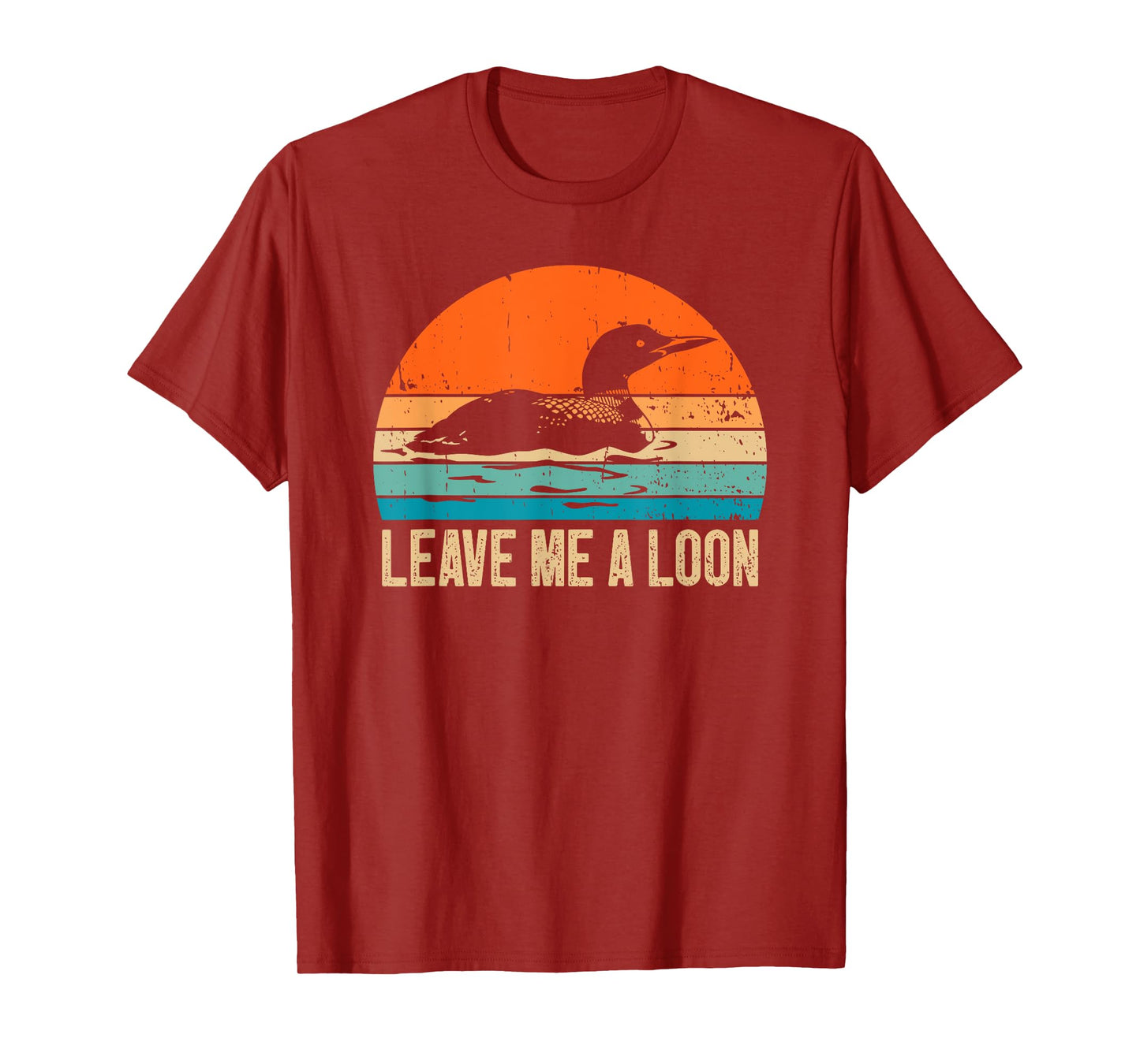 Leave Me A Loon Retro Sunset Duck Bird Watching Birder T-Shirt
