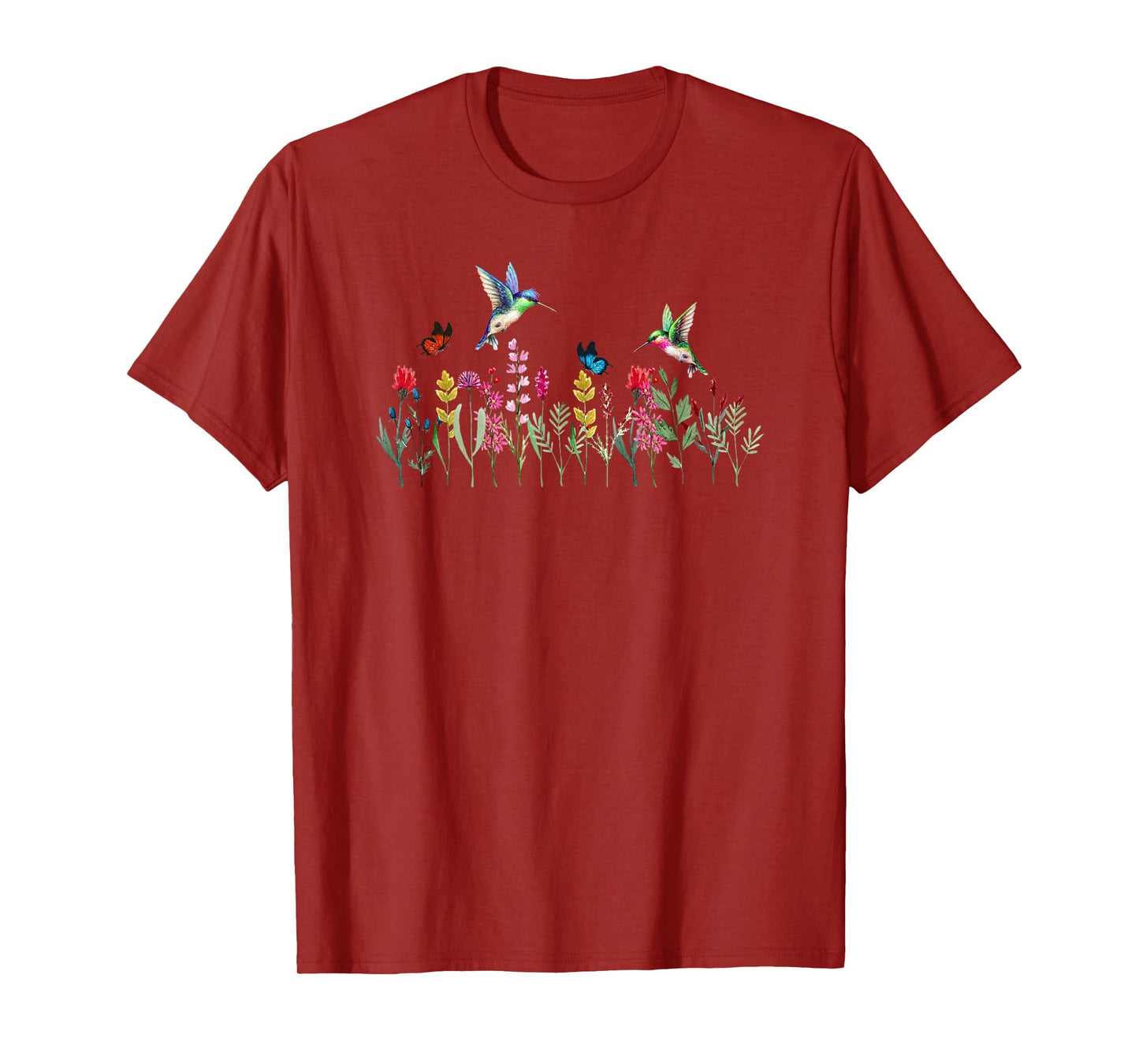 Hummingbird Floral Gifts for Women Bird Watcher Flower Tee T-Shirt