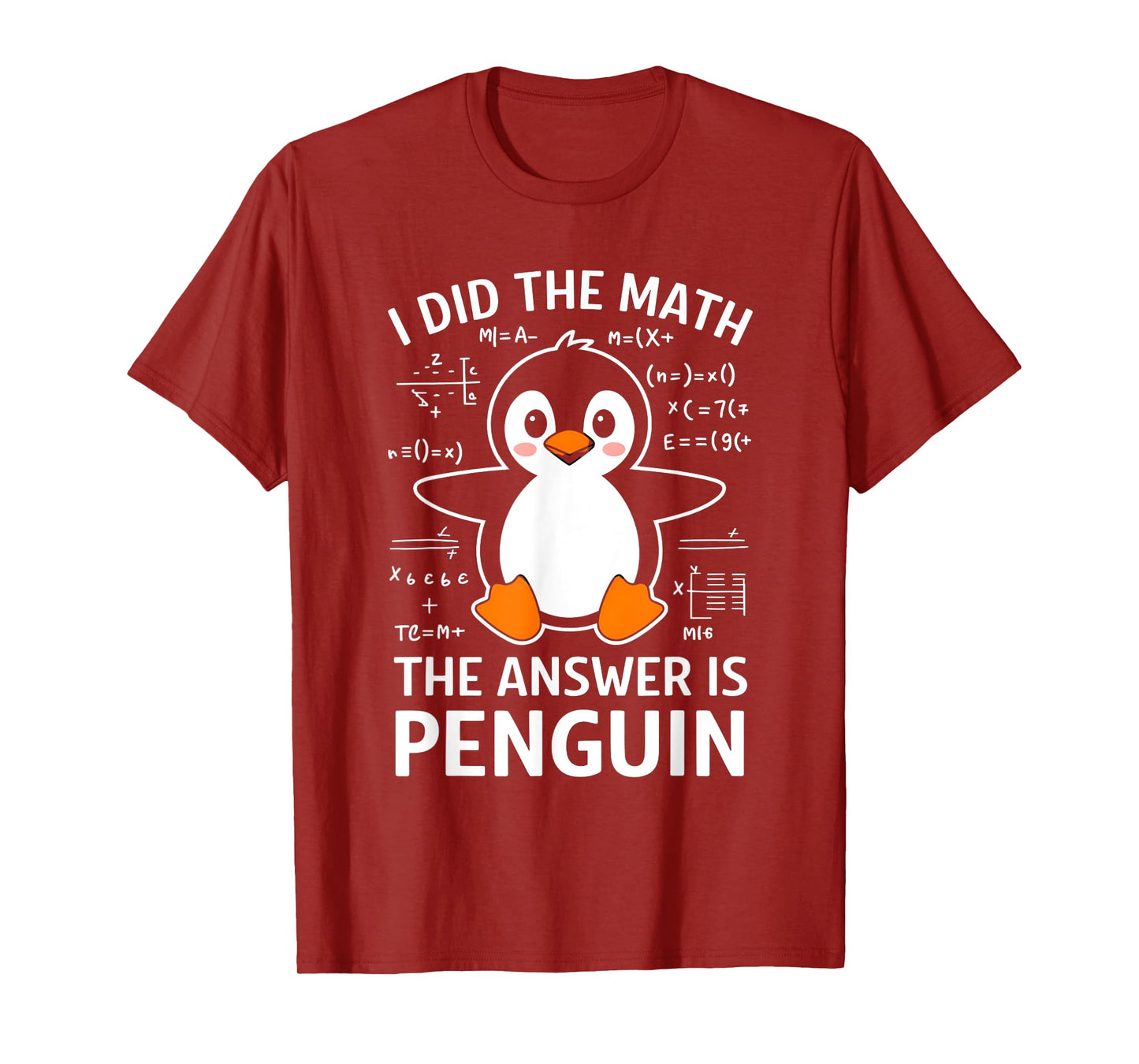 Cute Penguin With Math Design T-Shirt