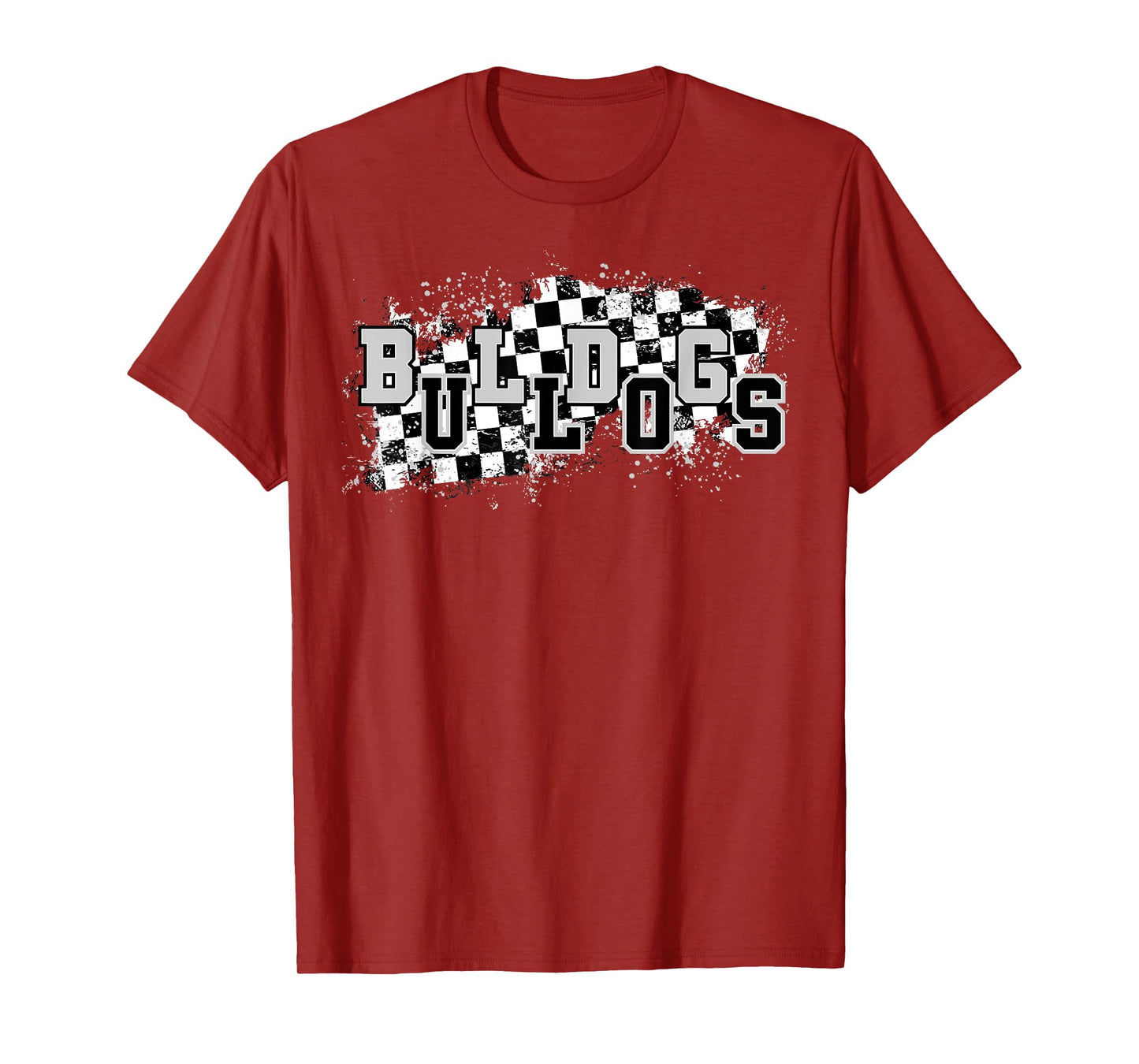 Bulldogs School Spirit Bulldog Pride Checkered Teacher T-Shirt