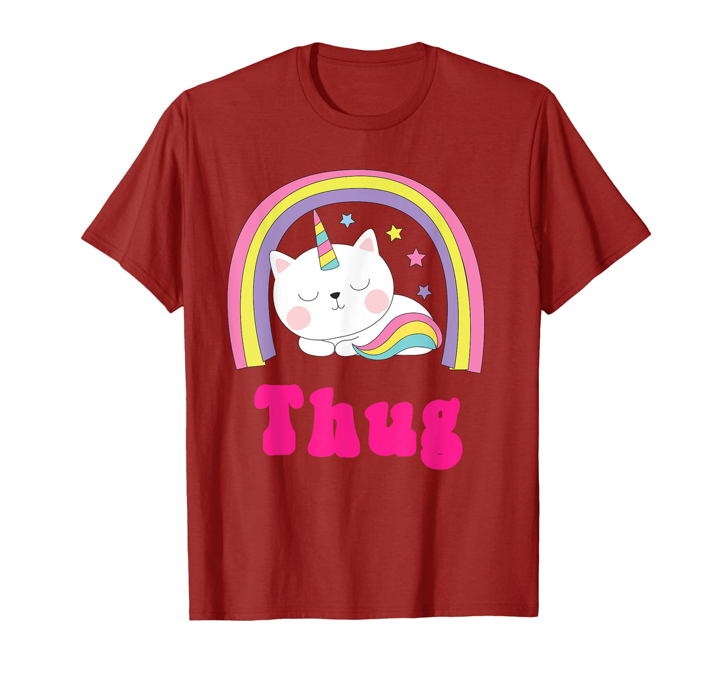 Thug Shirts | Sarcastic Retro Rainbow Funny Unicorn Thug T-Shirt