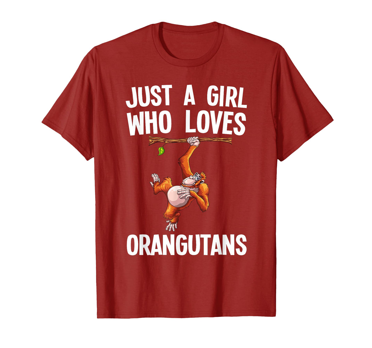 Funny Orangutan Art For Girls Women Monkey Orang Ape Lover T-Shirt