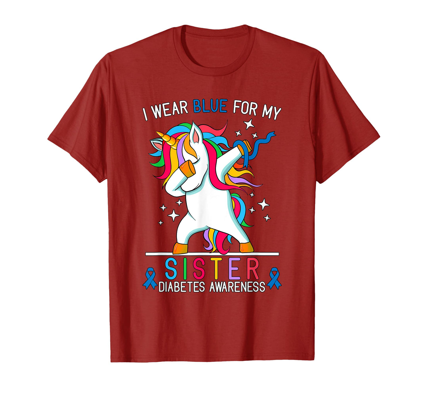 I Wear Blue For My Sister Type One Diabetes Awareness Kids T-Shirt