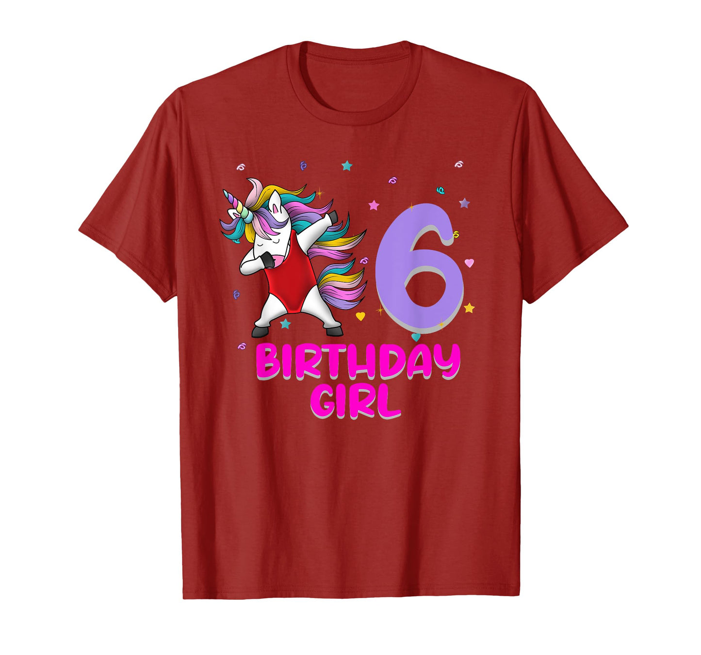 Unicorn Swimsuit 6th Birthday Girl Love Funny 6 Years Old T-Shirt