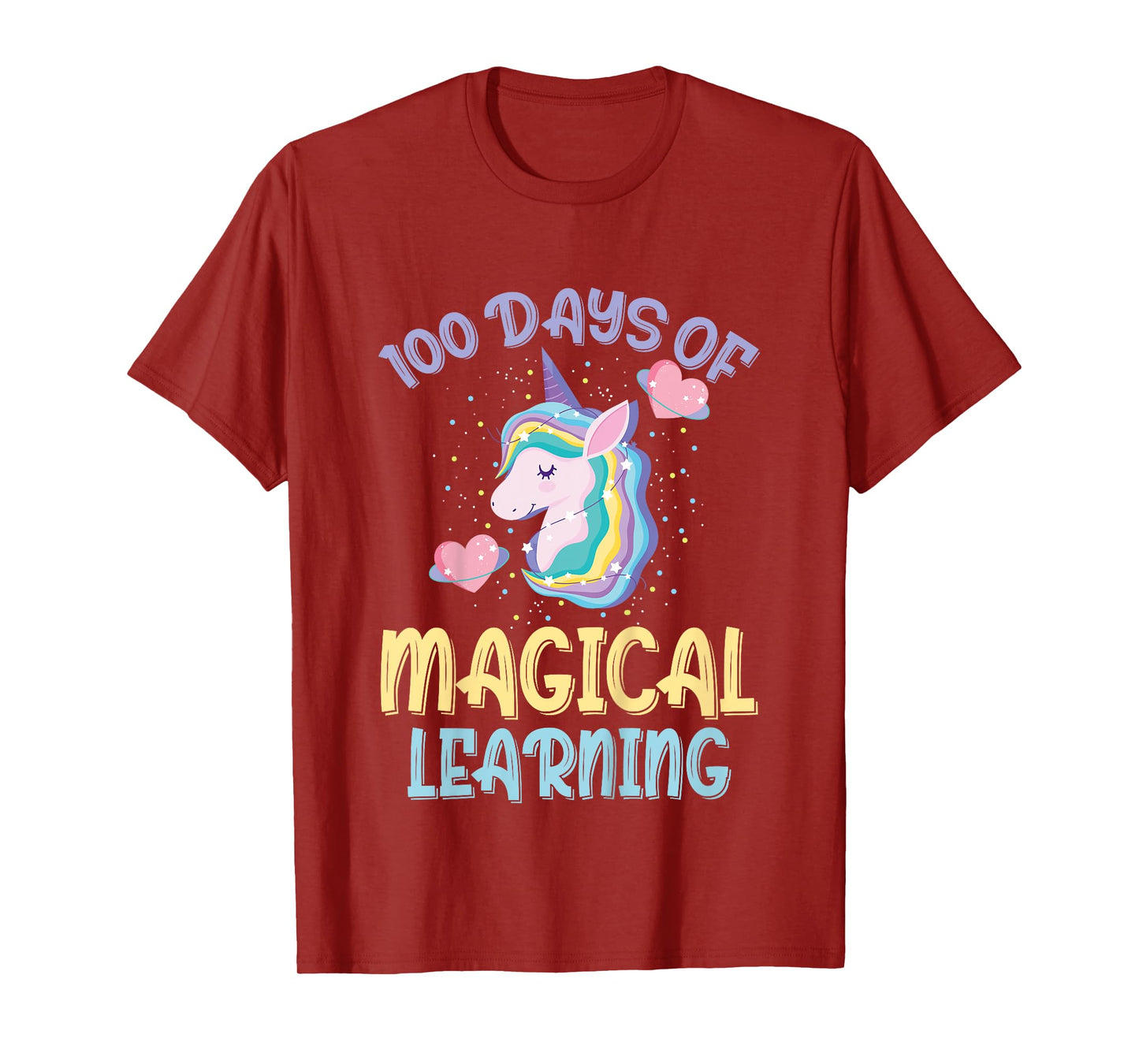 100 Days Of Magical Learning 100th Day Of School Unicorn T-Shirt