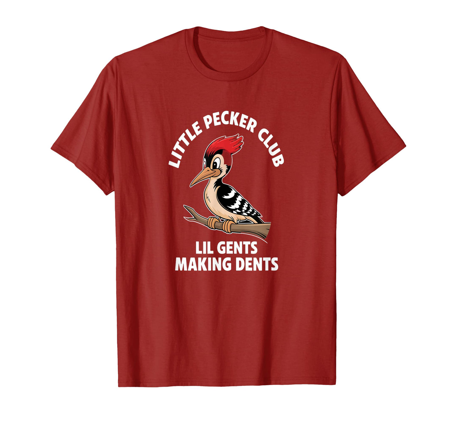 Lil Gents Funny Bird Enthusiast Club - Little Pecker Club Funny Woodpecker Humor Unisex-Adults, Kids Black Short Sleeve T-Shirt
