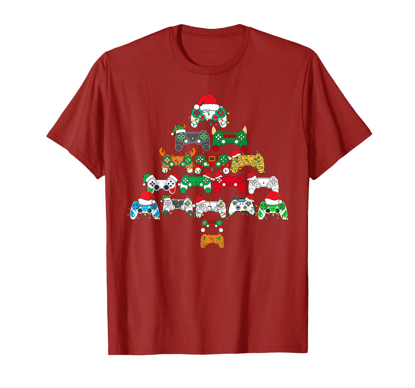 Funny Video Game Controller Christmas Tree Gamer Boys Kids T-Shirt