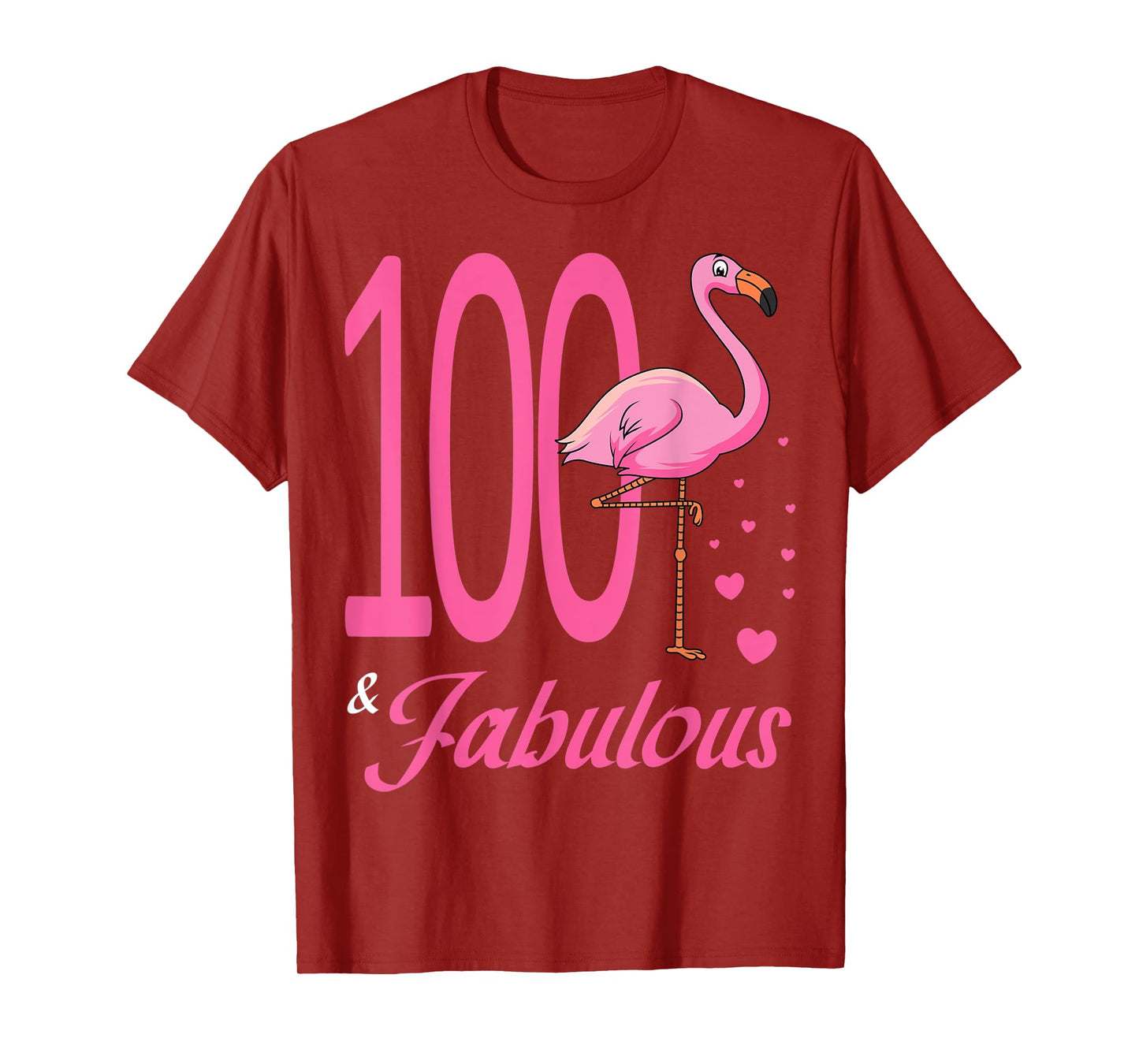 100 & Fabulous Flamingo Birthday 100th Party Celebration T-Shirt