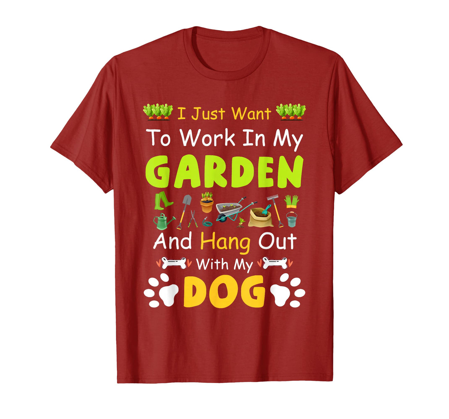 Hang Out With My dog Funny Gardening Dog Lovers T-Shirt - Black, Unisex-Adults & Kids, Short Sleeve, Classic Fit, Cotton, Polyester, Small