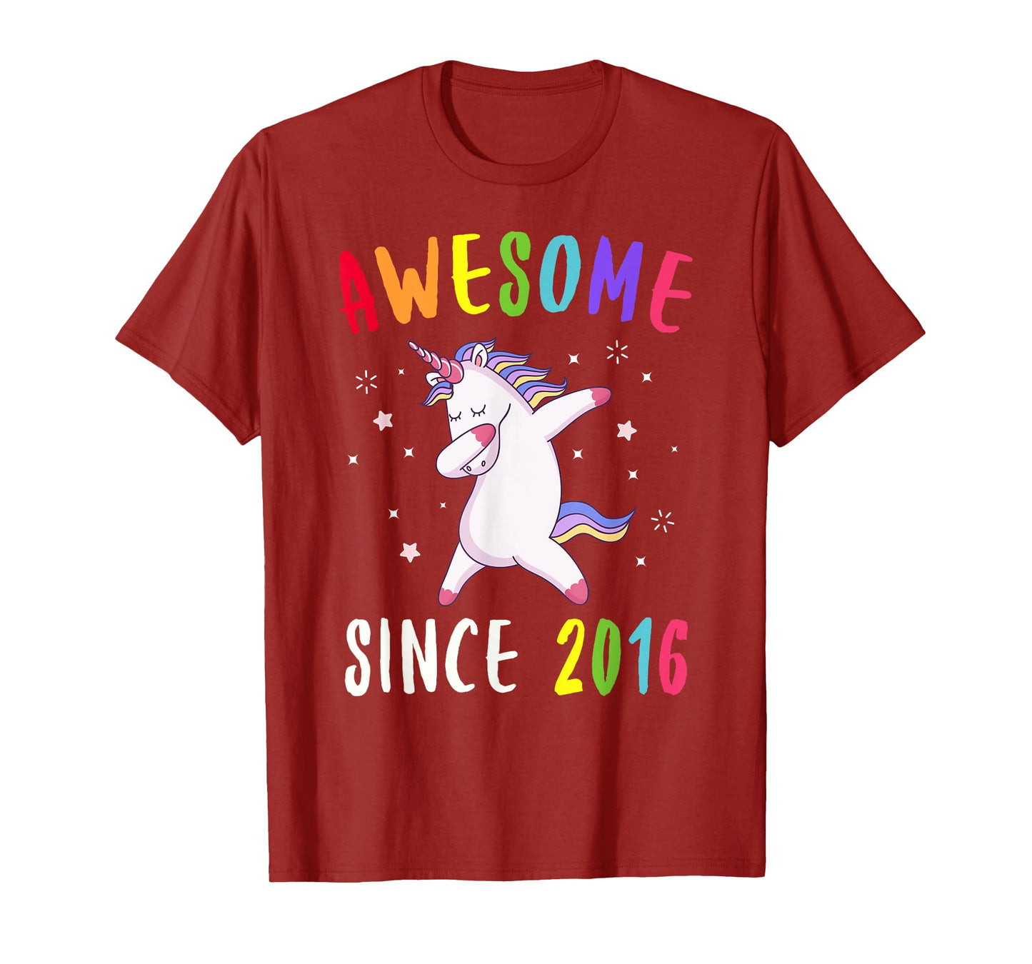 Awesome Since 2016 Dabbing Unicorn T-Shirt