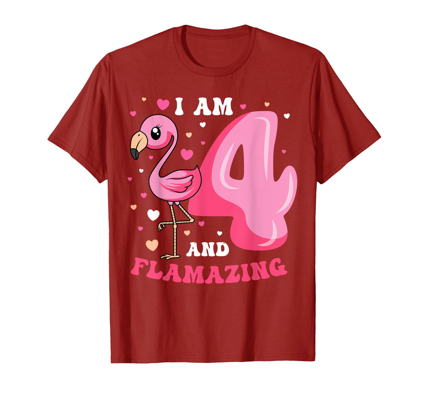 I Am 4 And Flamazing Flamingo Birthday 4th Bday Party T-Shirt