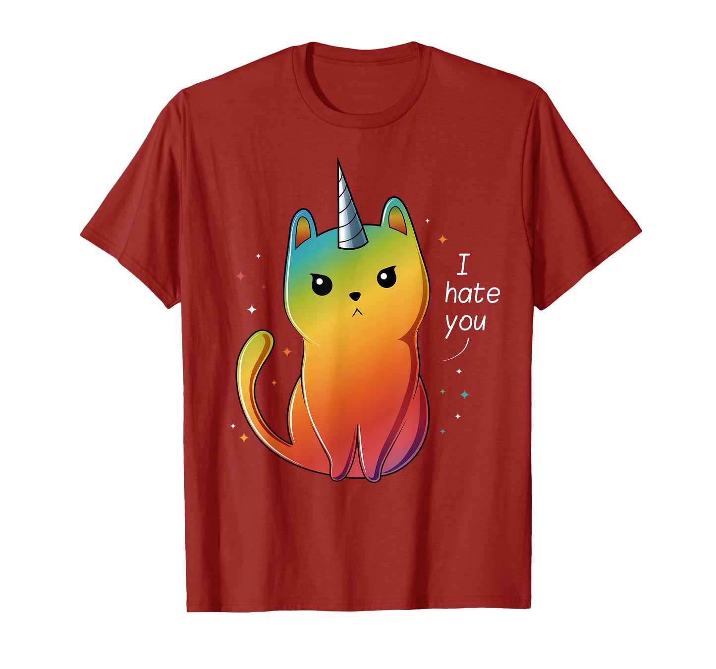 Cat Unicorn I Hate You T-Shirt