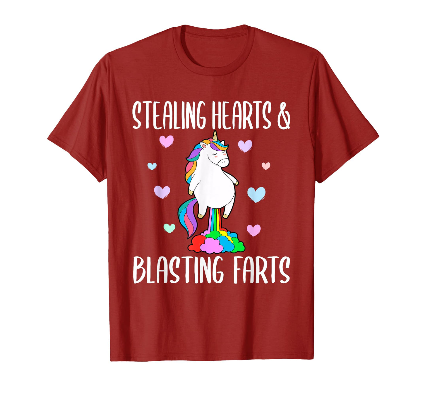 Stealing Hearts And Blasting Farts Funny unicorn T-Shirt