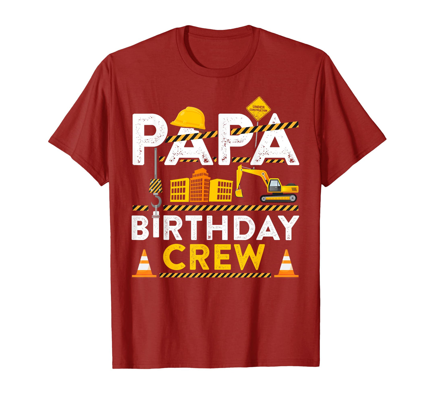 Papa Birthday Crew Construction Birthday Party Gift T-Shirt