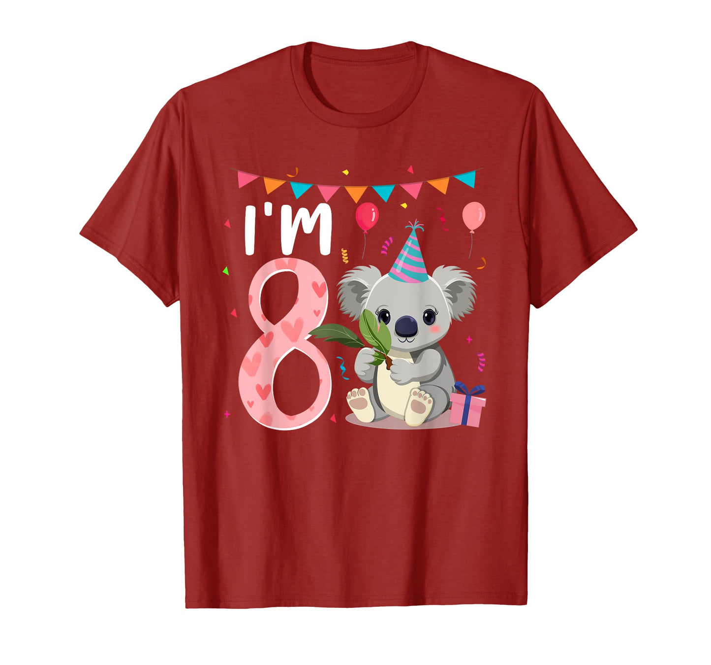 8th Birthday Girl Koala Bear 8 Year Old T-Shirt
