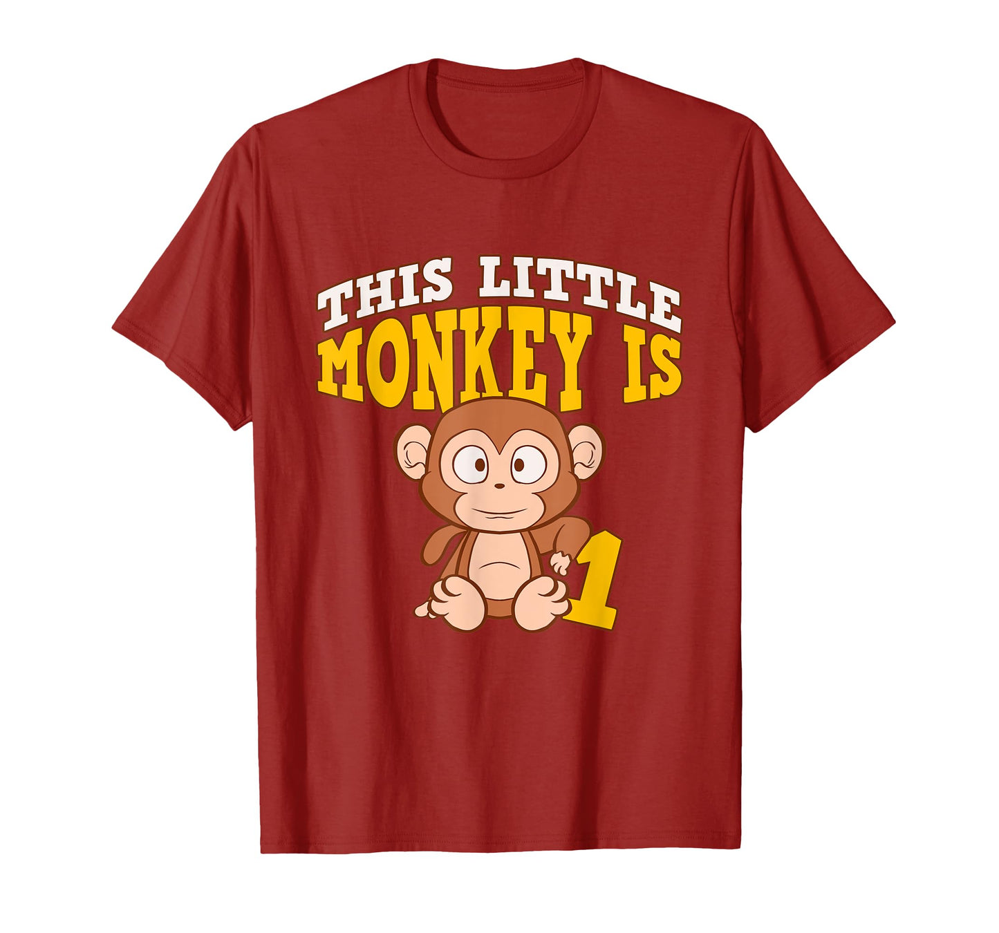 This Little Monkey Is 1 1st Birthday Party Bday Celebrant T-Shirt