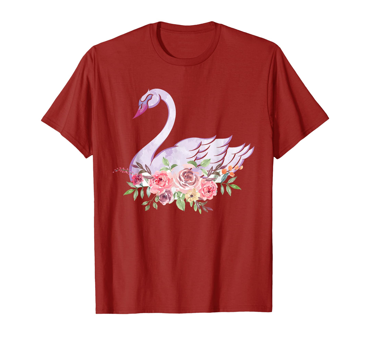 Flower Crown Cute Bird Women Gift Beautiful Swan T-Shirt