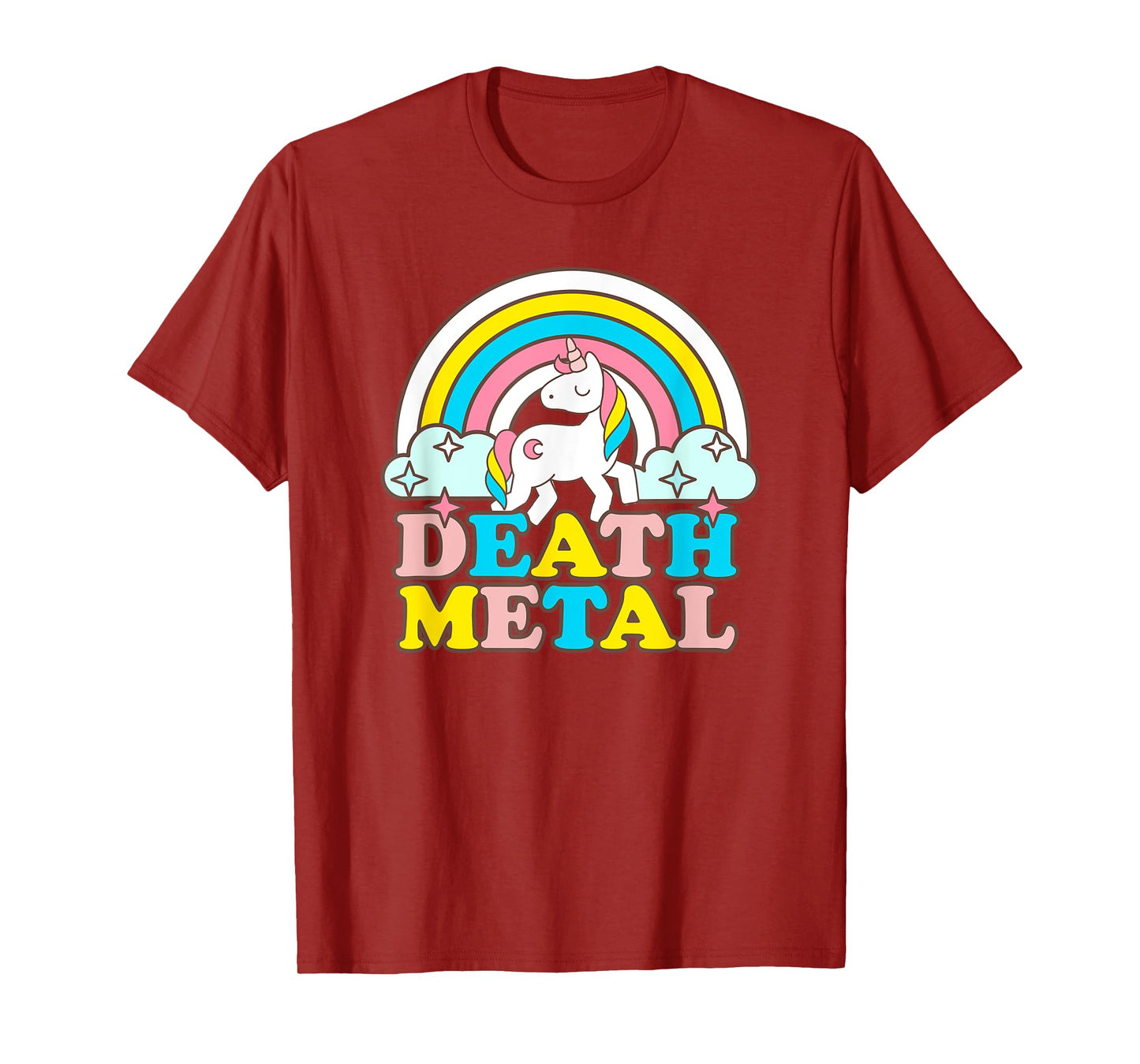 Death Metal Funny Rainbow Unicorn Novelty T-Shirt T-Shirt