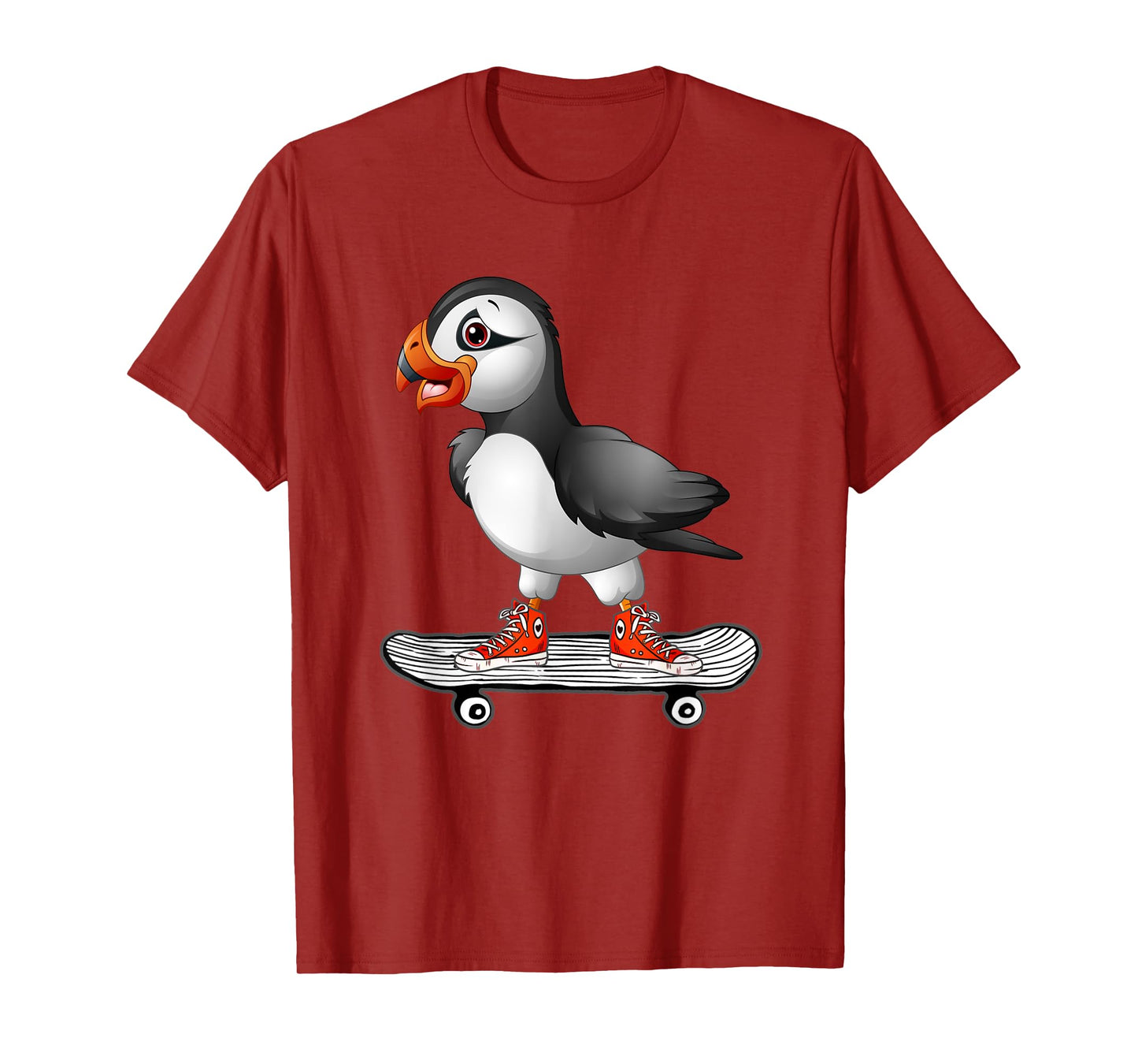 Puffin Shirt Skateboarding Skateboarder Iceland Bird T-Shirt