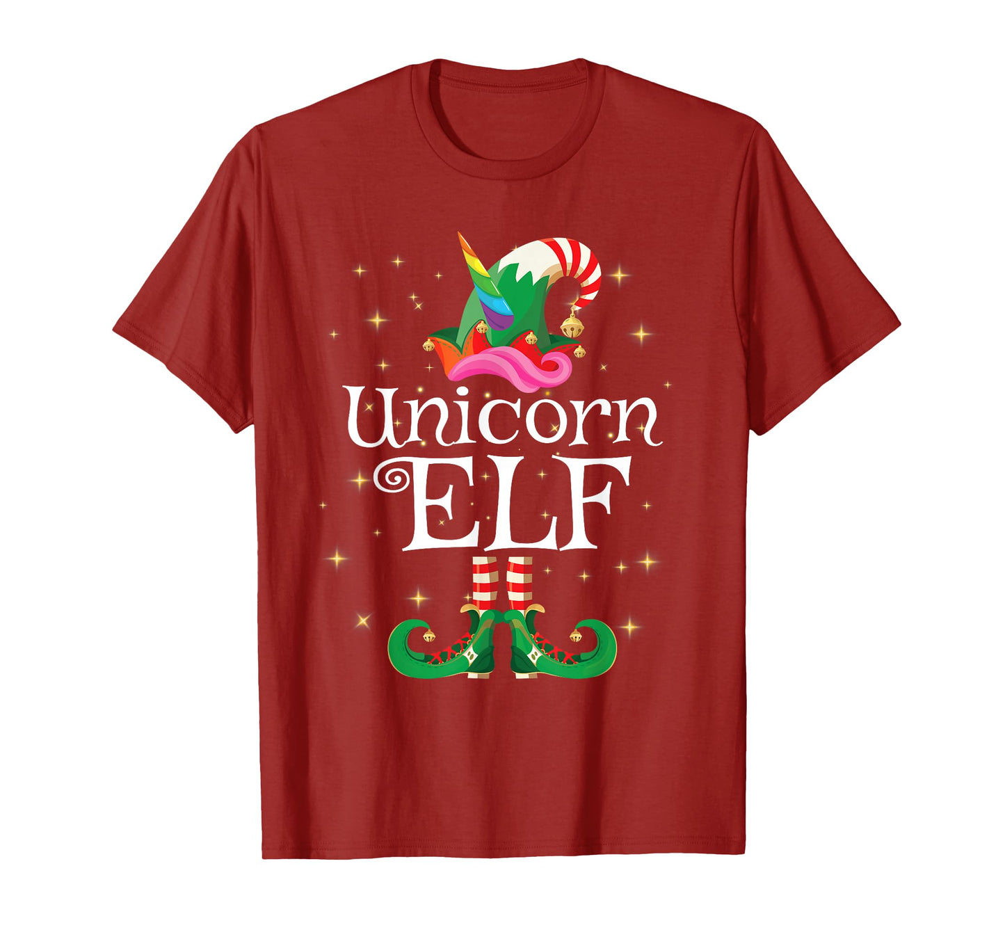 Unicorn Elf Shirt Girls Women Funny Matching Christmas Elf T-Shirt