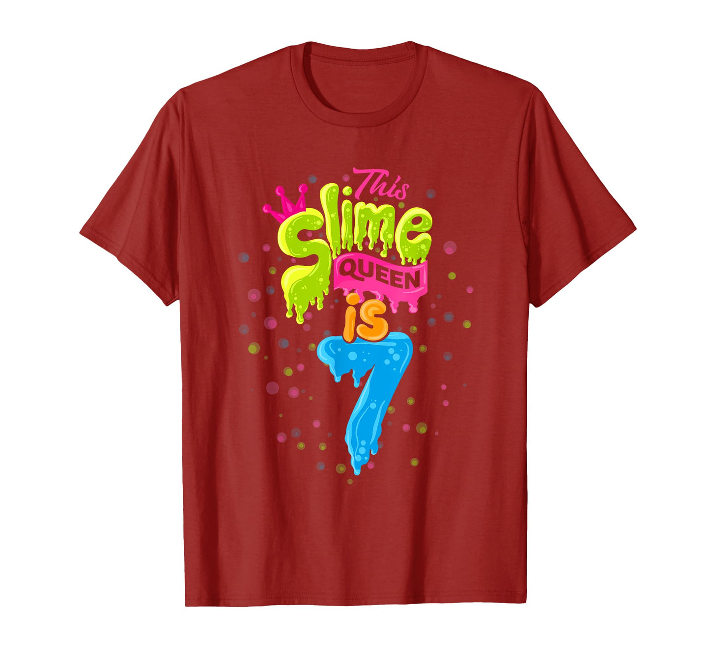 Slime Queen T-Shirt 7th Birthday Slime Shirt 7 T-Shirt