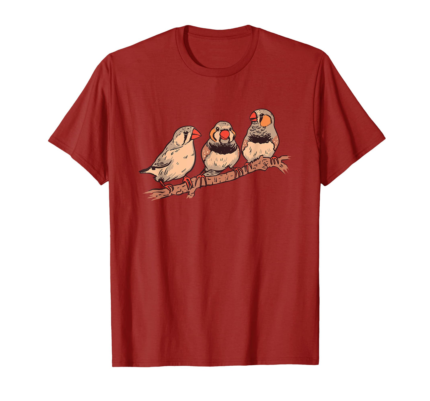Three Zebra Finches On A Branch Pet Birds Zebra Finch T-Shirt
