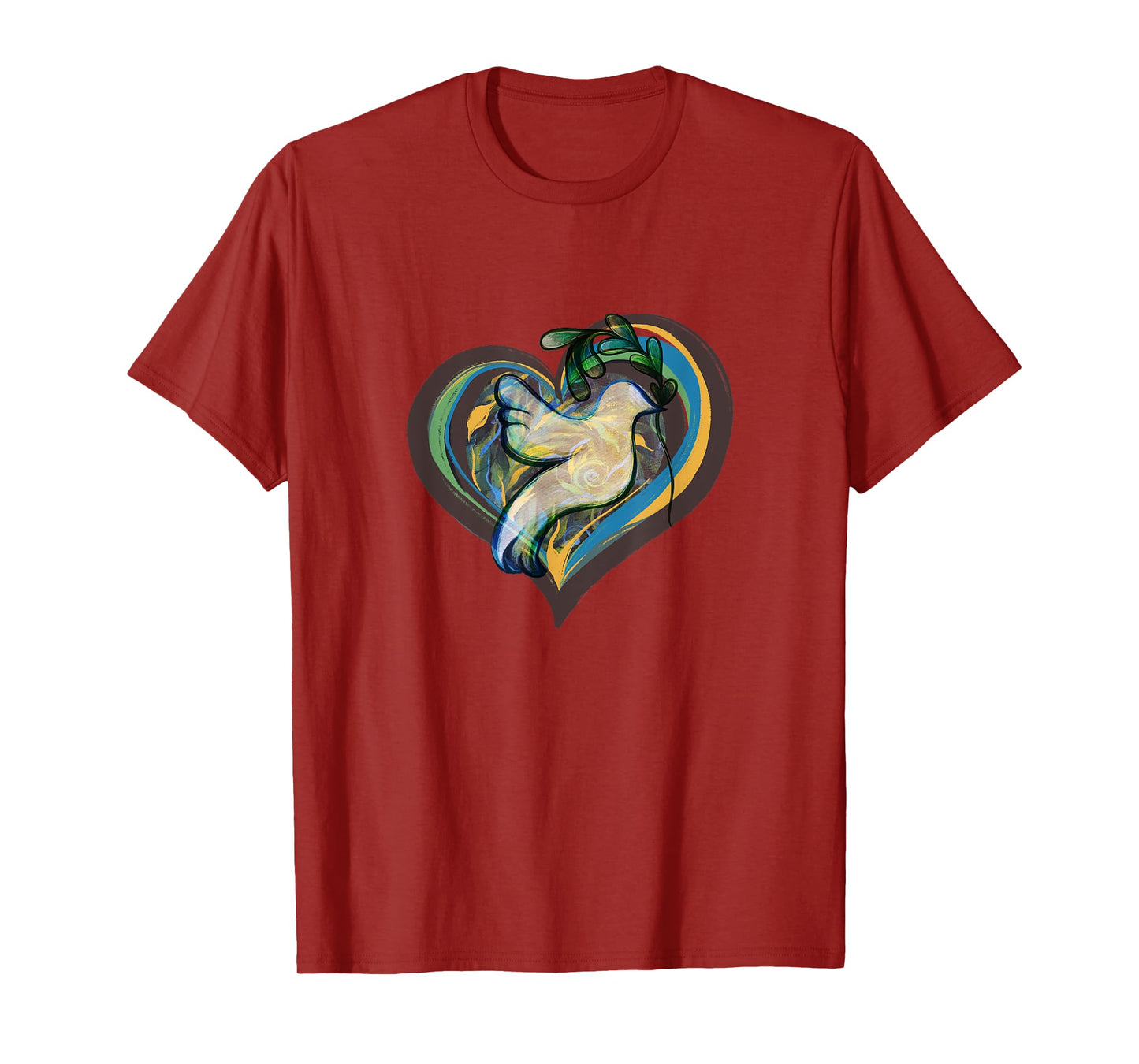 CAT Unisex-Kids Peace T-Shirt, Black, Small, Short Sleeve, Crew Neck, Classic Fit, Modern Peace Theme, Bird, Hearts, All Seasons, 1 Count, 0 Pockets, Stretchable, Adults, Unisex