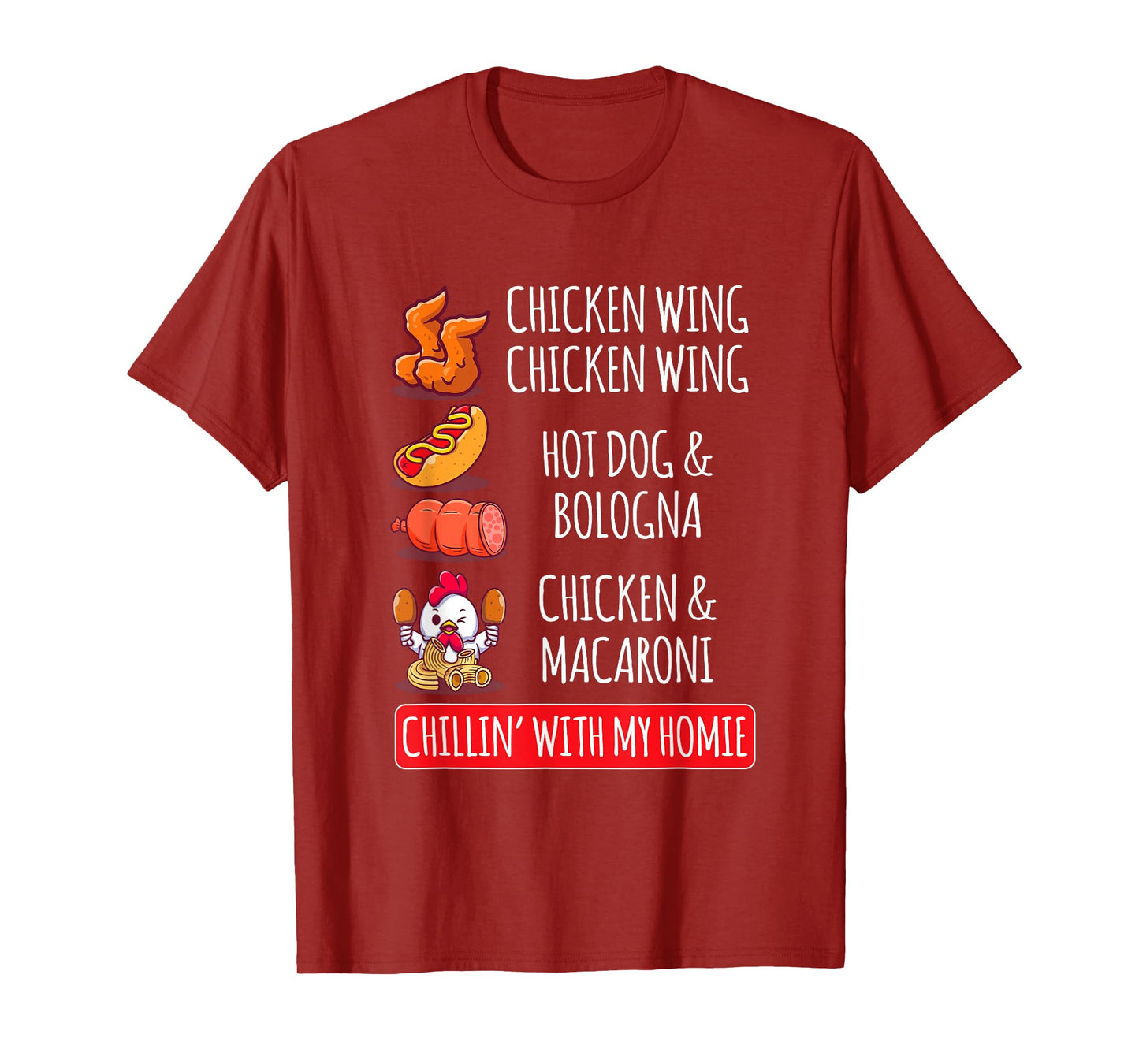 Chicken Wing Chicken Wing Hot Dog And Bologna T-Shirt