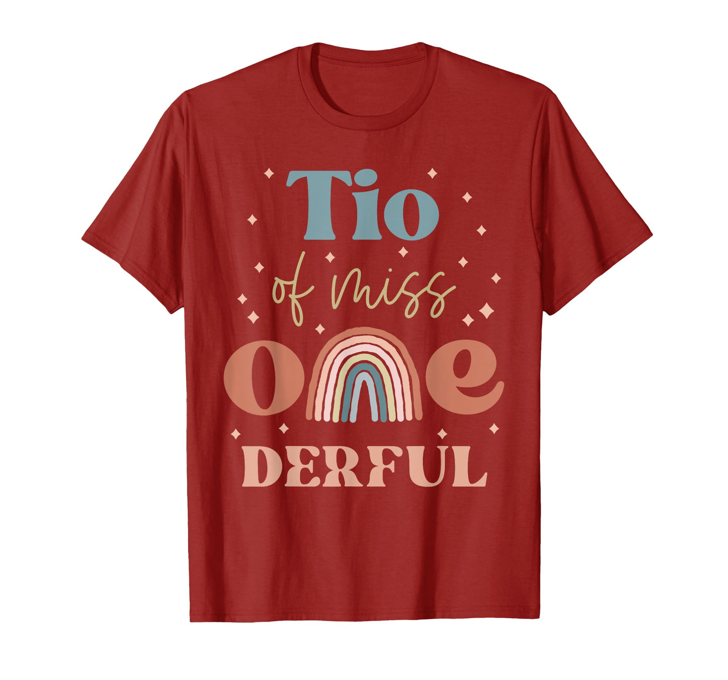 Tio of Miss Onederful Boho Rainbow Niece First Birthday T-Shirt