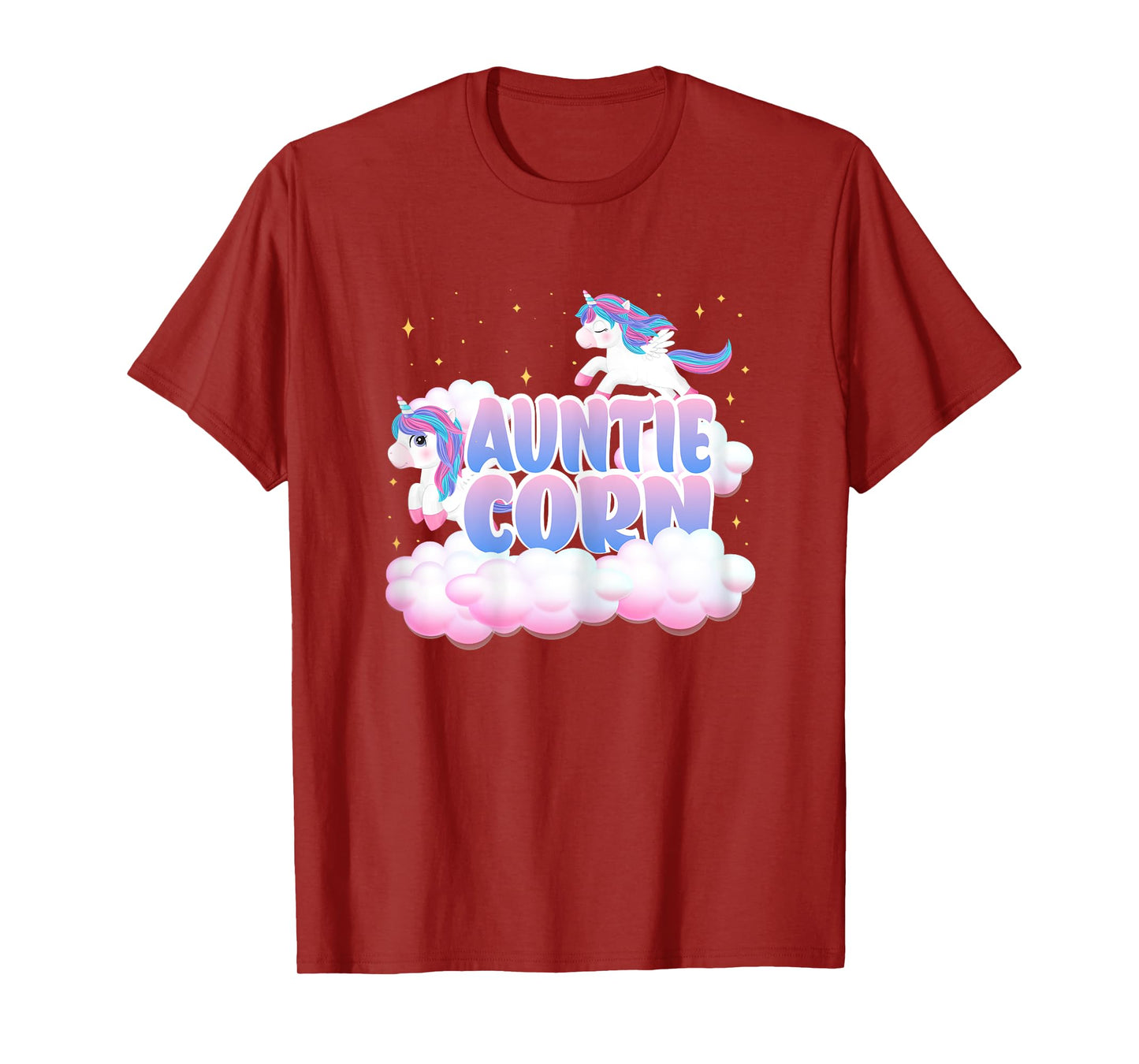 Auntie Corn Unicorn Clouds Unicorns Themed Birthday T-Shirt