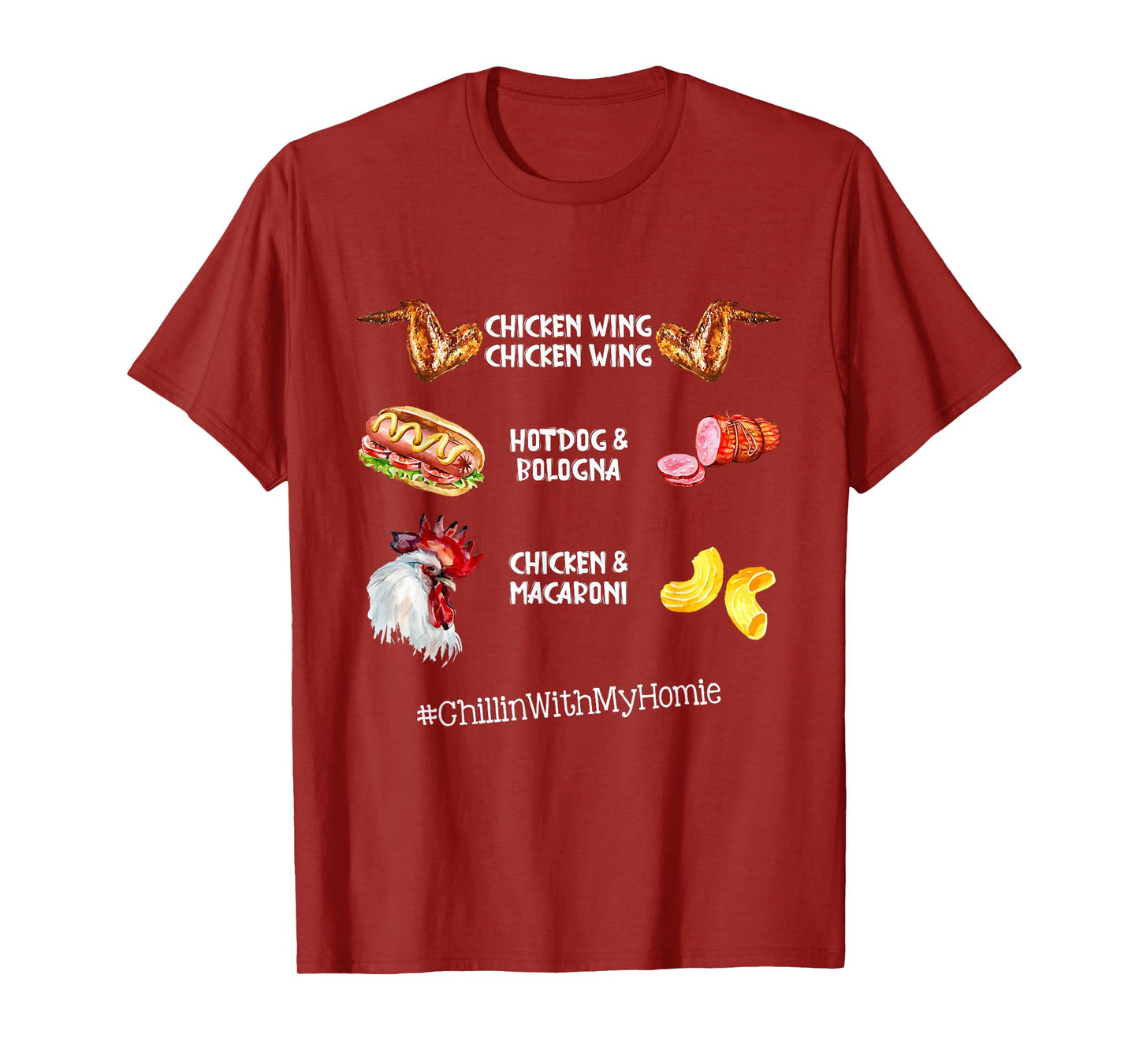 Chicken Wing Chicken Wing Hot Dog And Bologna T-Shirt