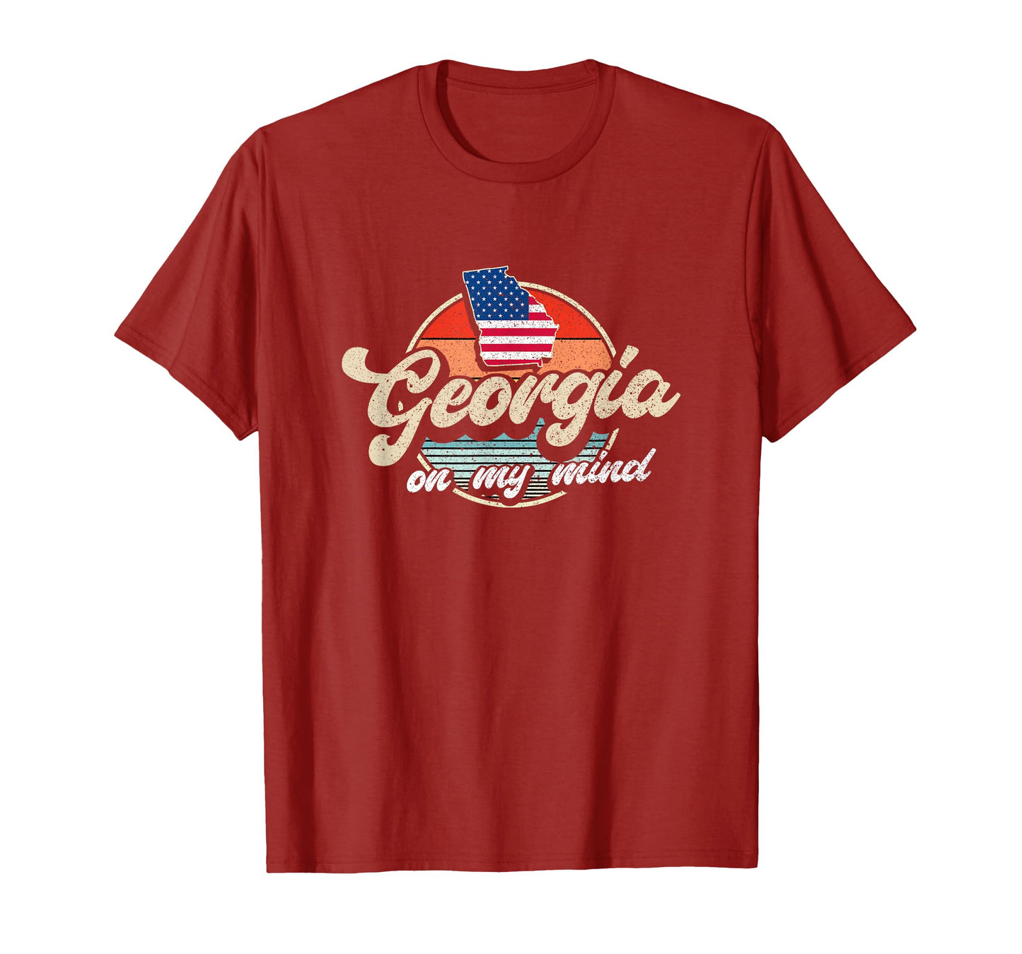 Georgia On My Mind The Peach State Retro USA Proud Georgian T-Shirt