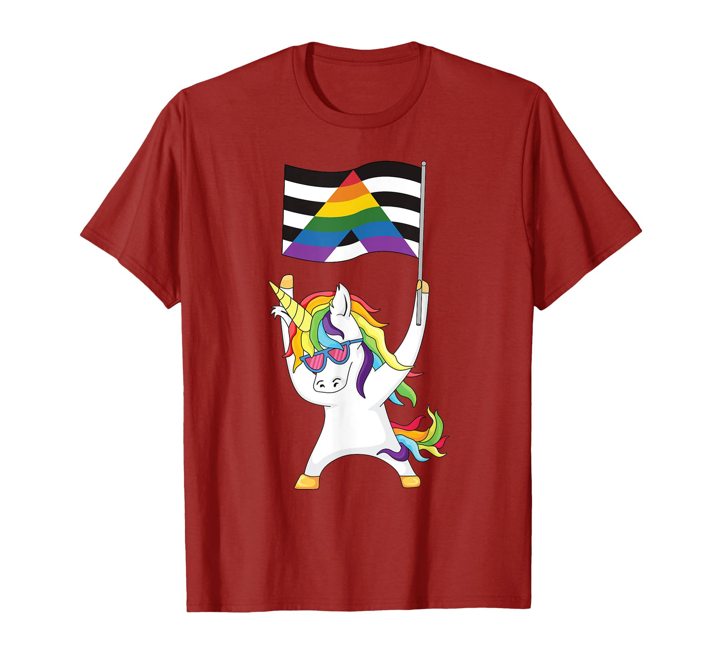 Straight Ally Flag Unicorn Trans Gay Pride LGBTQIA Nonbinary T-Shirt