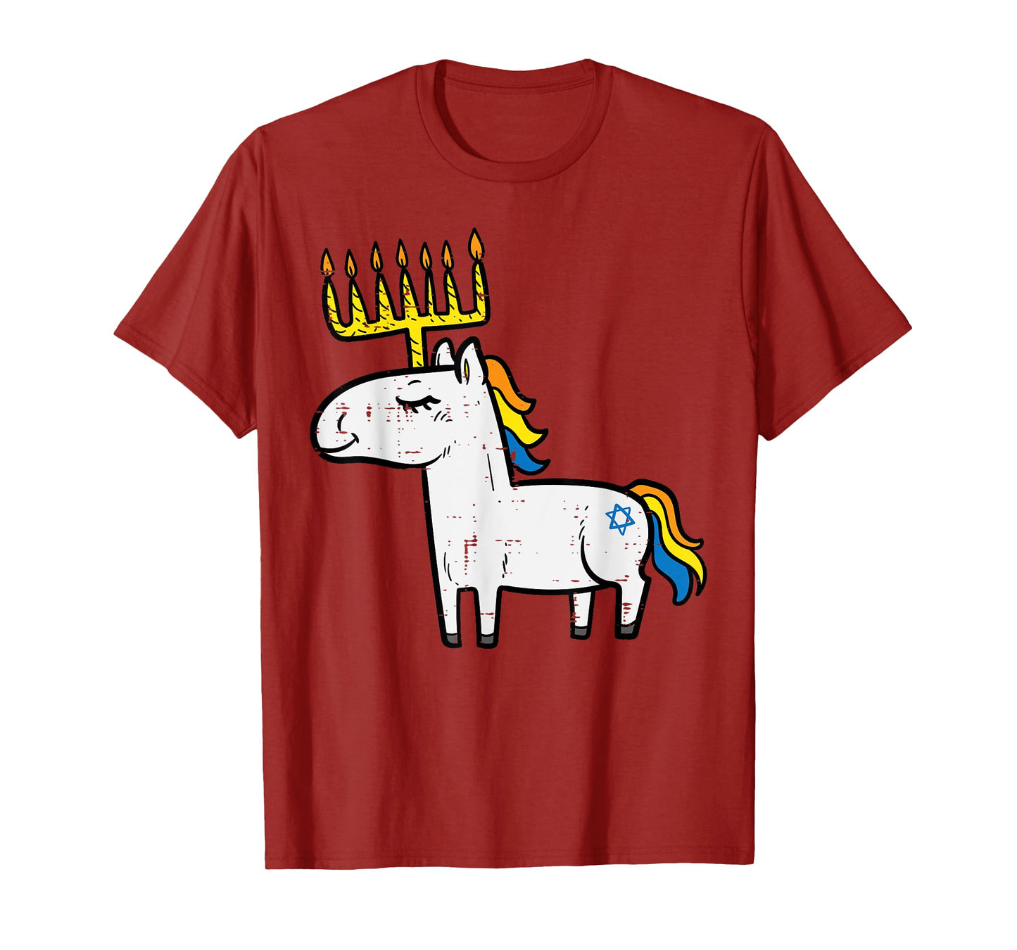 Menorah Unicorn Jewnicorn Hanukkah Pajamas Chanukah PJs Girl T-Shirt