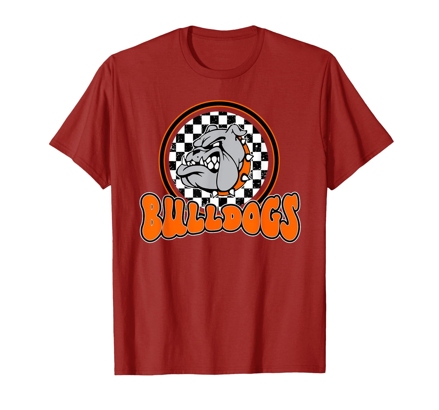 Bulldogs School Spirit Orange Black Retro T-Shirt