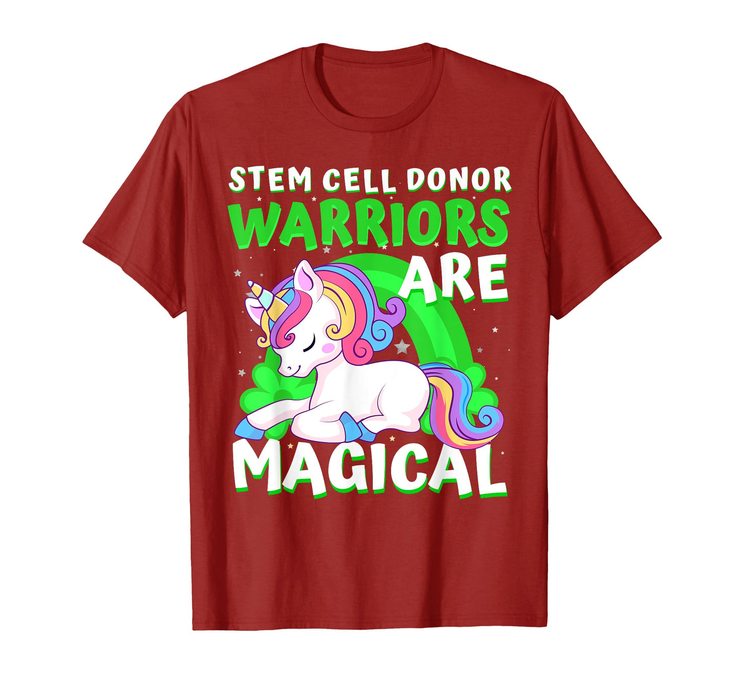 Warriors Magical Stem Cell Donor Awareness Ribbon Unicorn T-Shirt