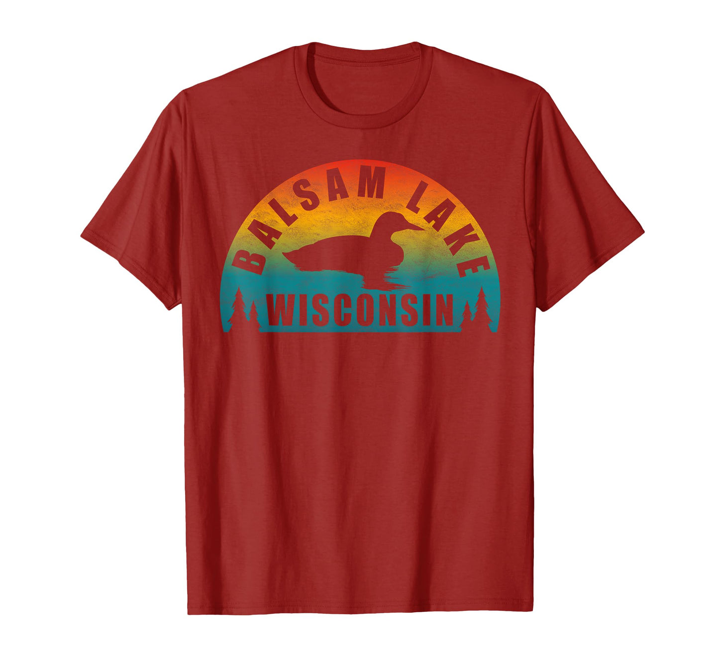 Balsam Lake Northern Wisconsin Sunset Loon T-Shirt
