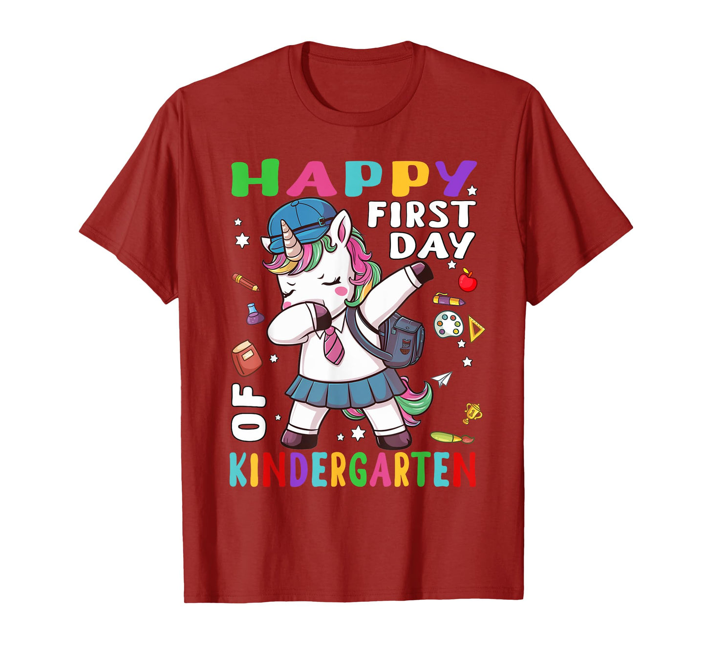 Happy 1st Day of Kindergarten Dabbing Unicorn Back to School T-Shirt