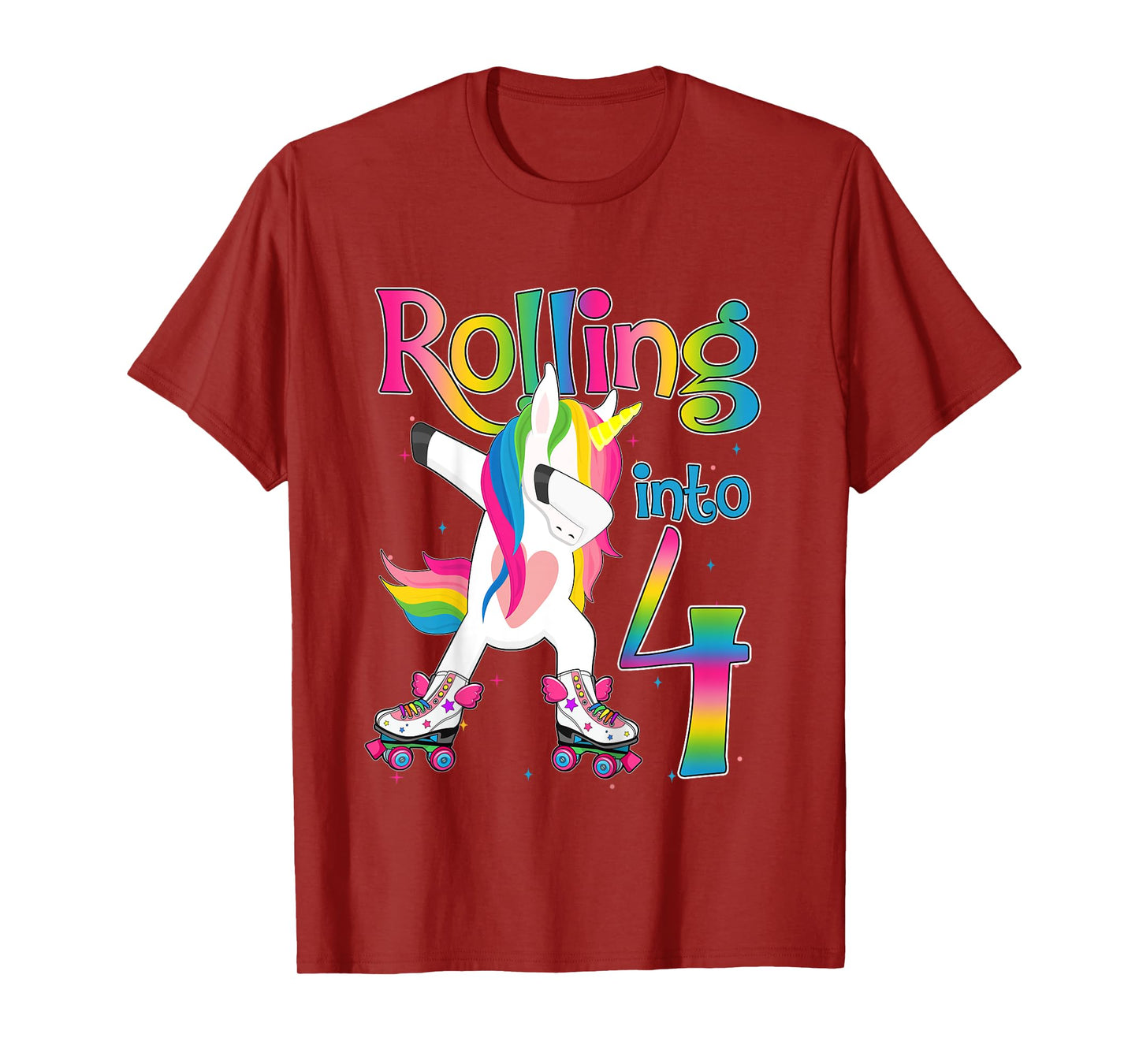Rolling Into 4 years Let's Roll I'm Turning 4 Roller Skate T-Shirt