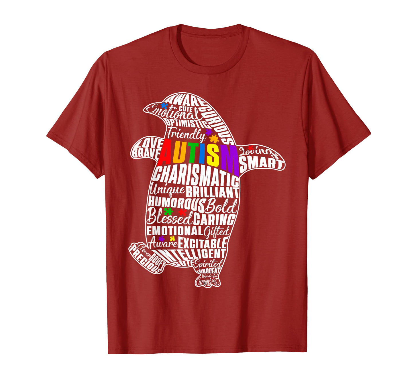 Cute Autism Awareness Word Art Penguin & Puzzle Pieces Kids T-Shirt