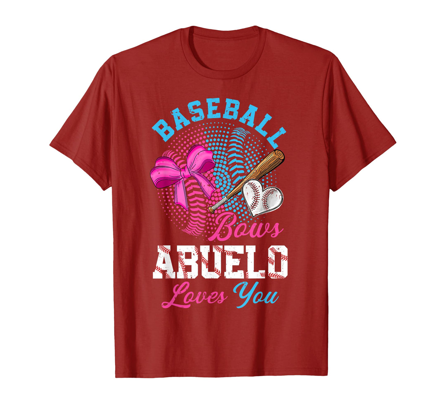 Baseball Or Bows Gender Reveal Abuelo Loves You Sports T-Shirt