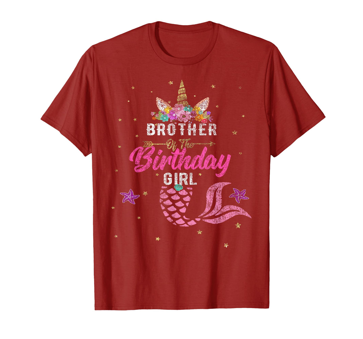 Brother of Birthday Girl Unicorn Shirt Mermaid Tee Gift T-Shirt