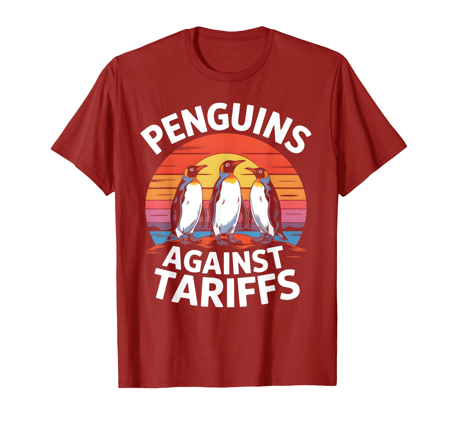 Penguins Against Tariffs Anti Tariffs Funny Penguins T-Shirt