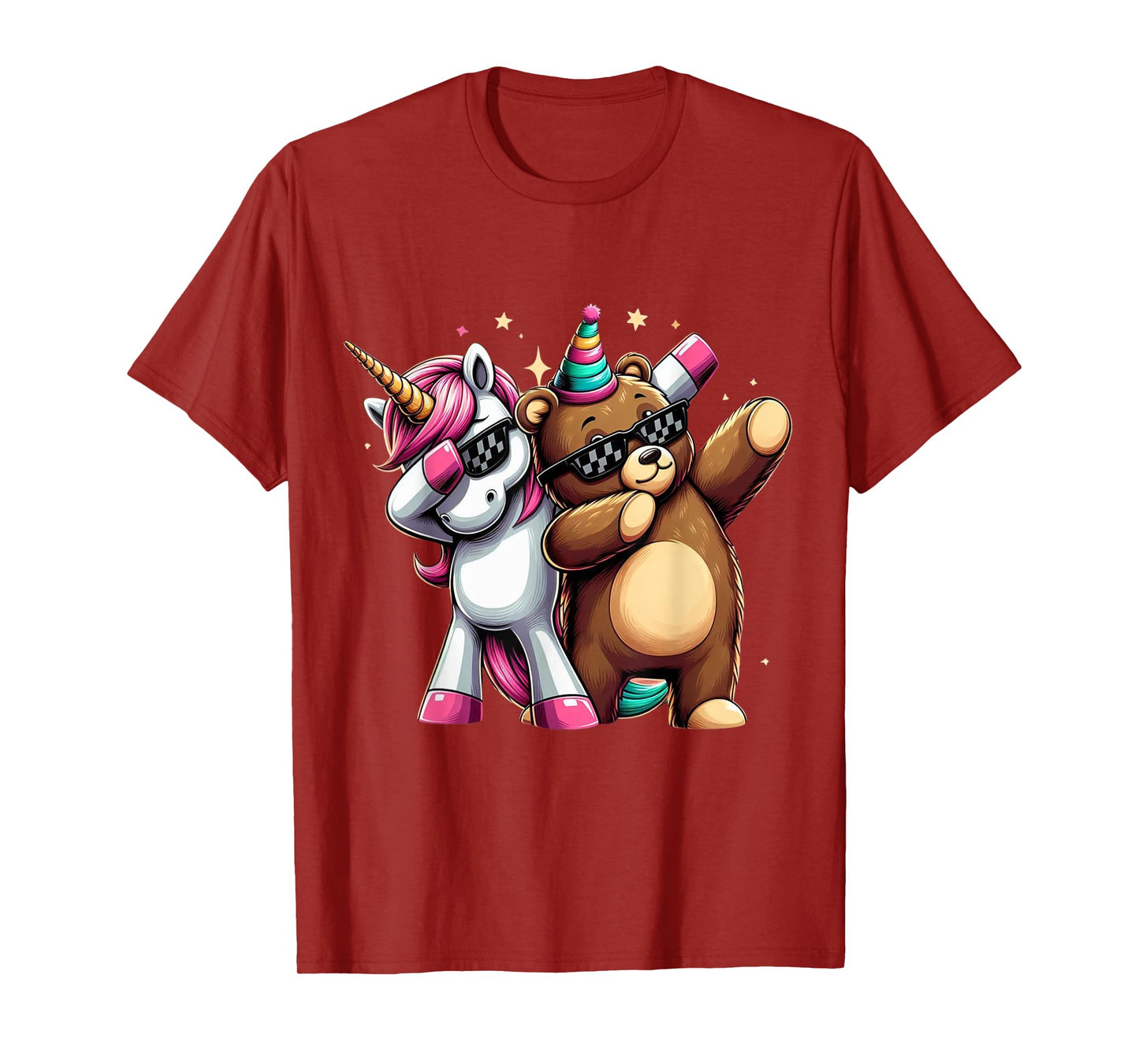 Dabbing Unicorn And Bear Boys Girls Men Women Kids Adults T-Shirt
