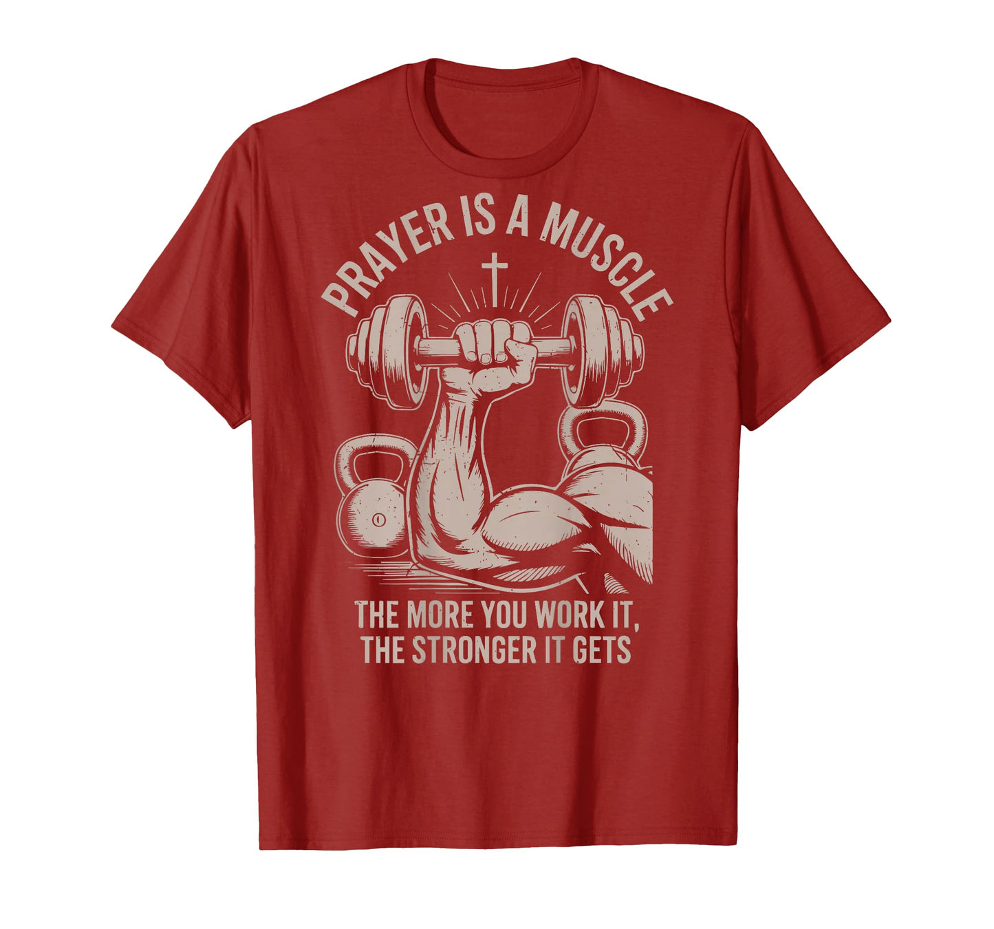 Men's Christian Workout Prayer Is A Muscle Jesus Gym Christ T-Shirt