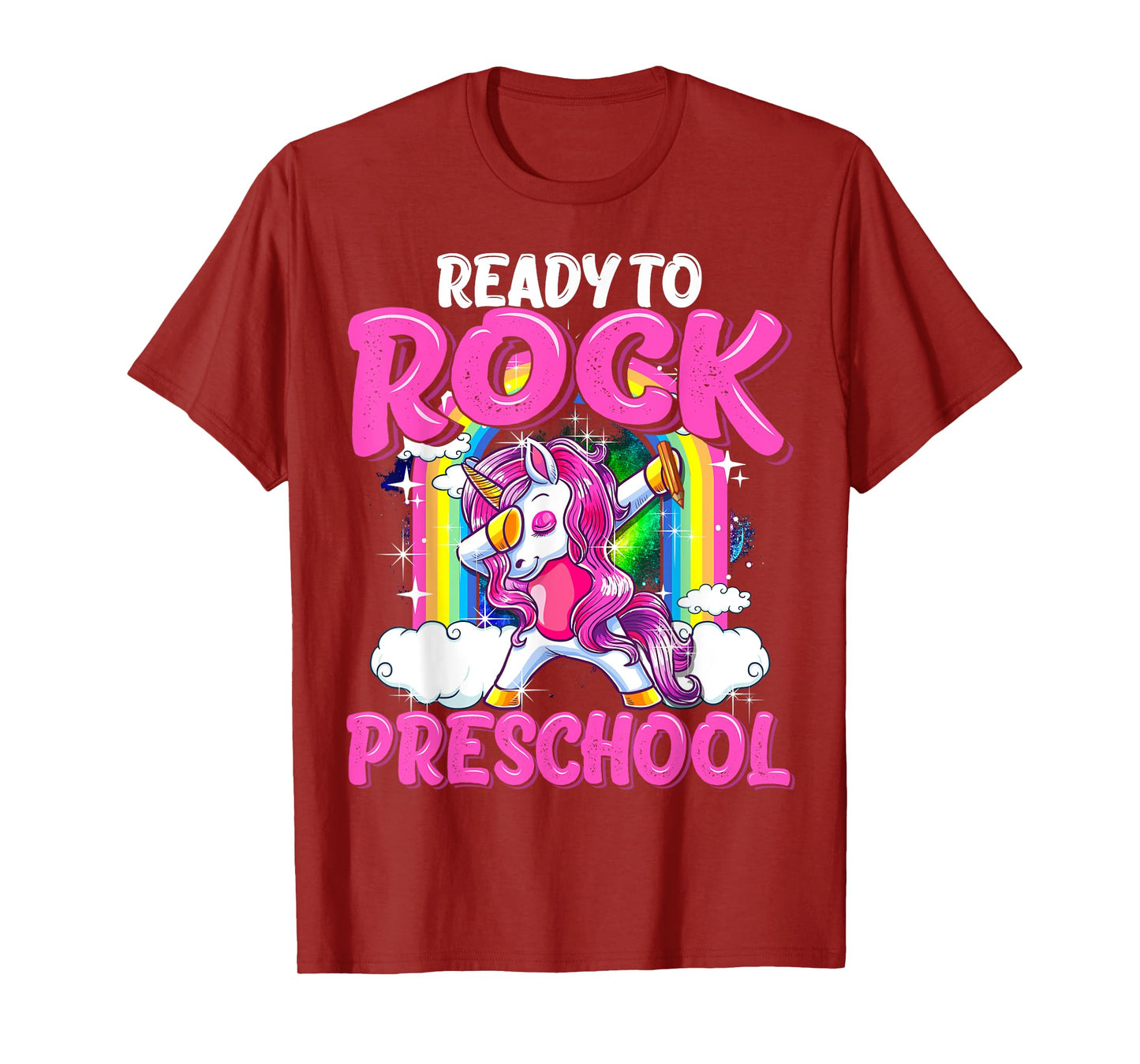 Ready To Rock Preschool Dabbing Unicorn Back To School Girls T-Shirt